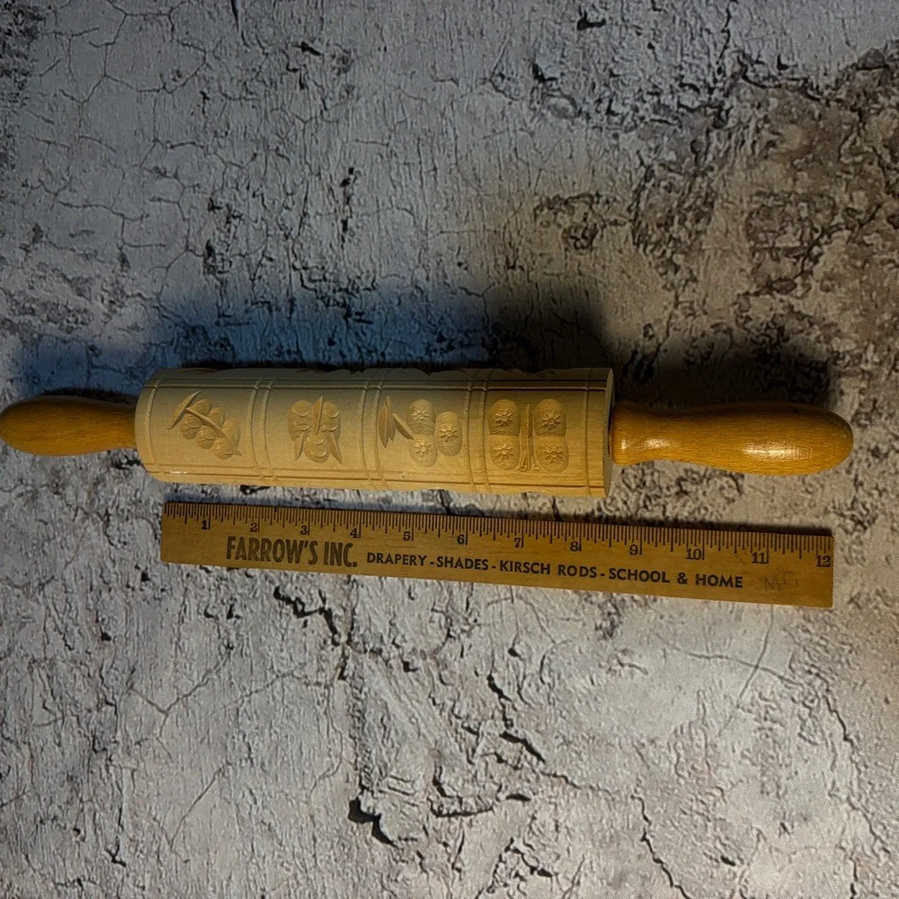 German Springerle Wooden Rolling Pin